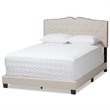 Bowery Hill Fabric Tufted King Bed in Light Beige