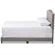 Bowery Hill Traditional Upholstered Fabric Tufted Queen Bed in Light Grey