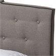 Bowery Hill Traditional Upholstered Fabric Tufted Queen Bed in Light Grey