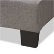 Bowery Hill Traditional Upholstered Fabric Tufted Queen Bed in Light Grey