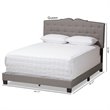 Bowery Hill Traditional Upholstered Fabric Tufted Queen Bed in Light Grey