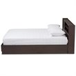 Bowery Hill Traditional Wood Queen Bookcase Platform Bed in Brown