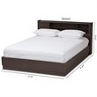 Bowery Hill Traditional Wood Queen Bookcase Platform Bed in Brown