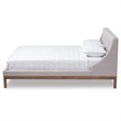 Bowery Hill Modern Upholstered Fabric Queen Platform Bed in Grayish Beige