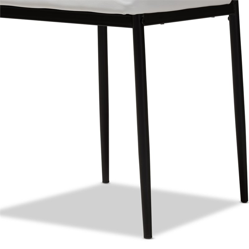Bowery Hill Faux Leather Dining Chair in White (Set of 4)