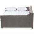 Bowery Hill Fabric Upholstered Tufted Queen Daybed with Trundle in Gray