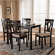 Bowery Hill 5 Piece Dining Set in Brown and Sand