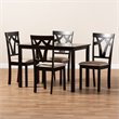 Bowery Hill 5 Piece Dining Set in Brown and Sand