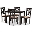 Bowery Hill 5 Piece Dining Set in Brown and Sand