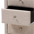 Bowery Hill 3 Drawer Fabric Upholstered Nightstand in Beige