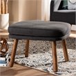 Bowery Hill Ottoman in Dark Grey and Walnut Brown
