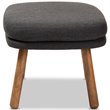 Bowery Hill Ottoman in Dark Grey and Walnut Brown