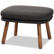 Bowery Hill Ottoman in Dark Grey and Walnut Brown
