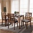Bowery Hill 5 Piece Dining Set in Walnut and Grey