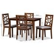 Bowery Hill 5 Piece Dining Set in Walnut and Grey