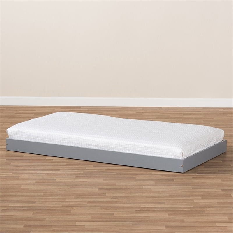 Bowery Hill Contemporary Twin Trundle in Gray