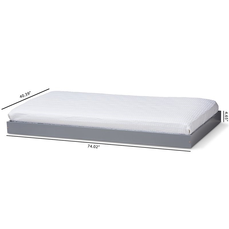 Bowery Hill Contemporary Twin Trundle in Gray