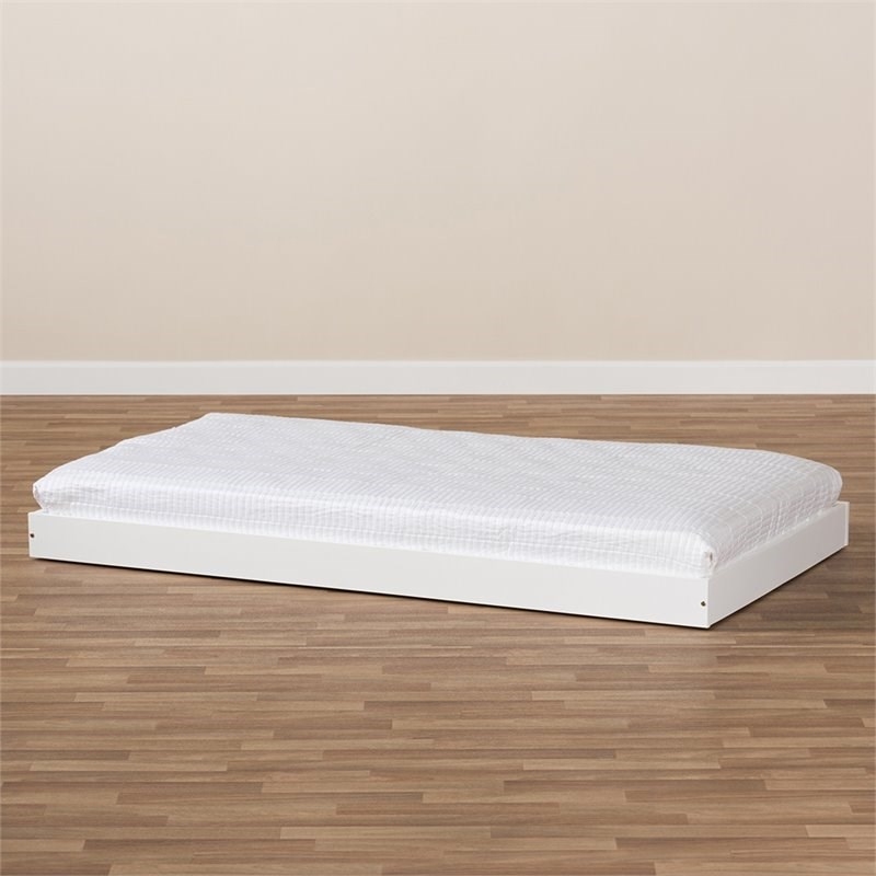 Bowery Hill Contemporary Twin Trundle in White