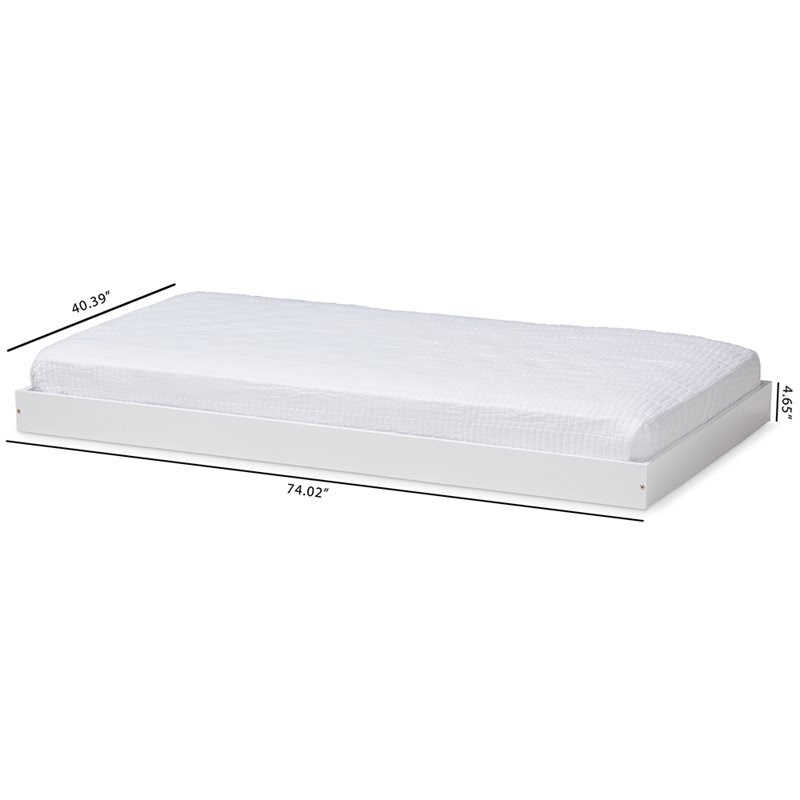 Bowery Hill Contemporary Twin Trundle in White