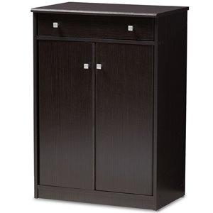 bowery hill contemporary shoe cabinet in wenge brown