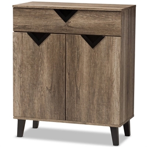 bowery hill contemporary shoe cabinet in light brown