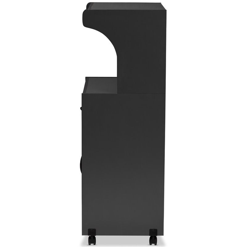 Bowery Hill Microwave Stand in Dark Grey