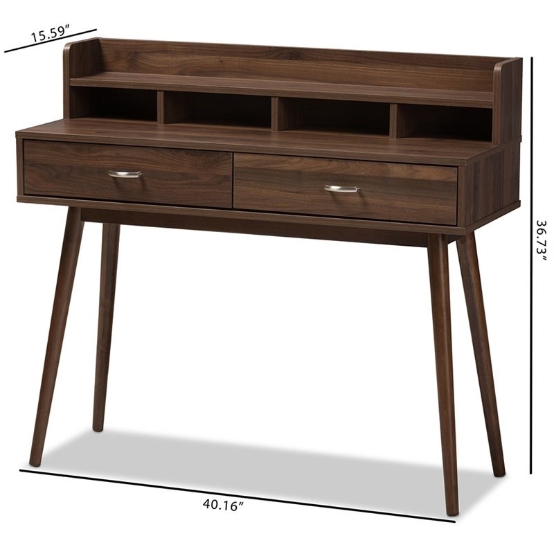 Bowery Hill Writing Desk in Walnut Brown