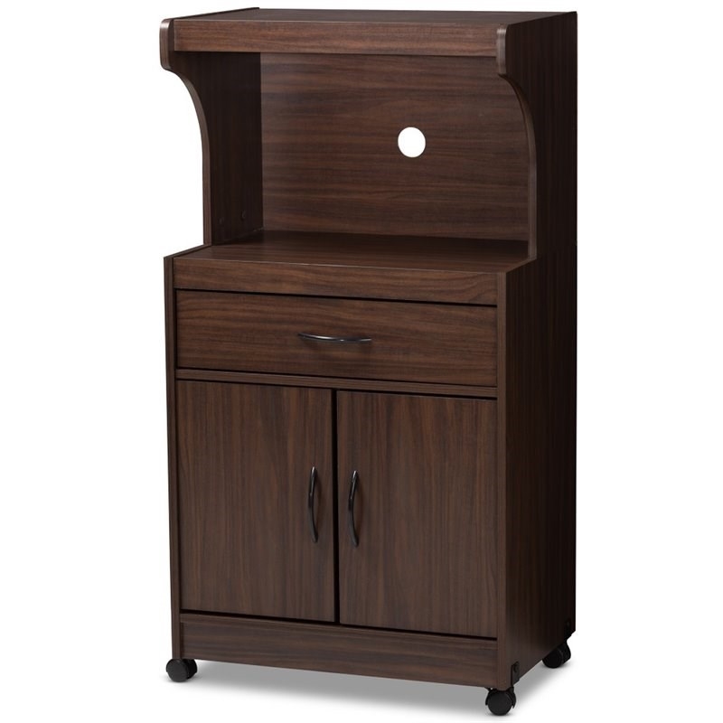 Bowery Hill Microwave Stand in Dark Walnut