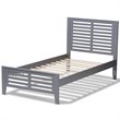 Bowery Hill Twin Slat Platform Bed in Gray