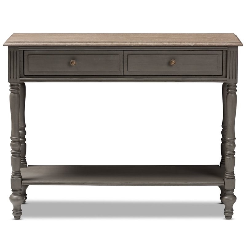 Bowery Hill 2 Drawer Console Table in Brown