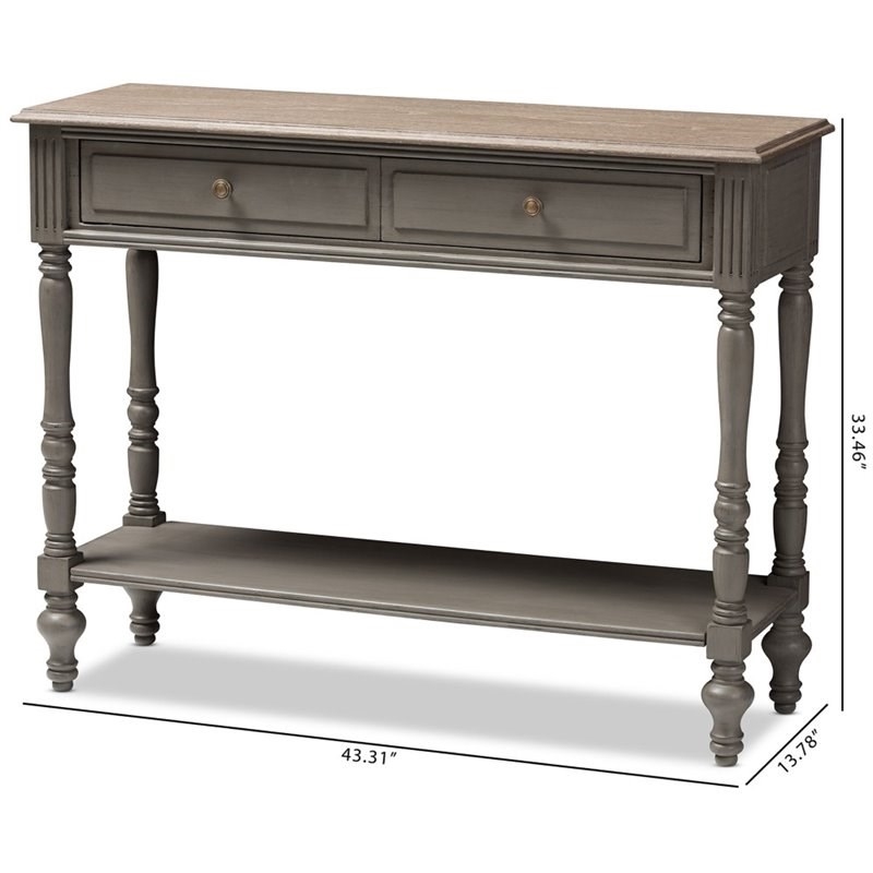 Bowery Hill 2 Drawer Console Table in Brown