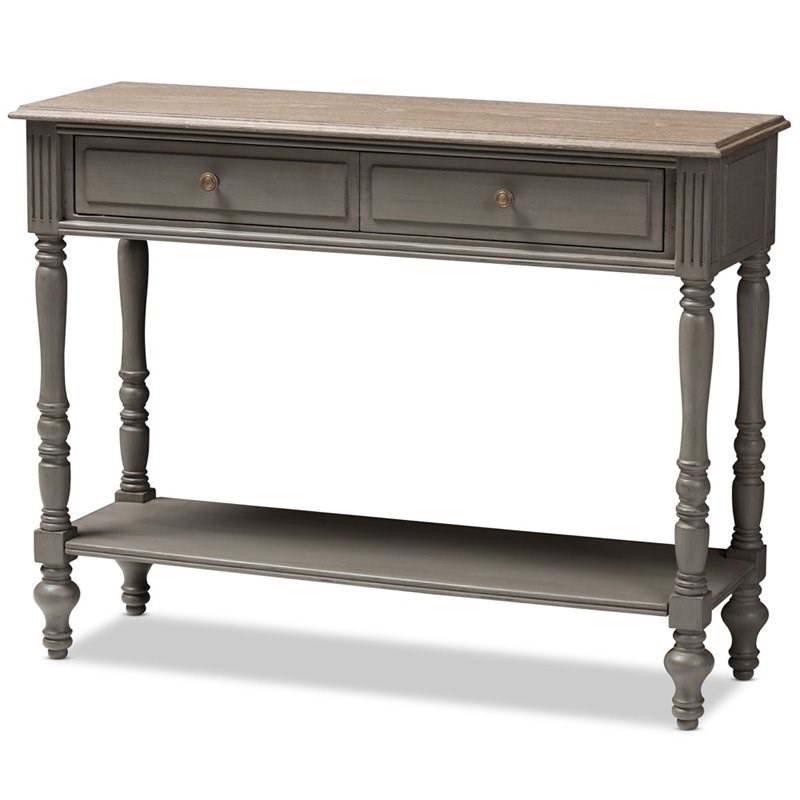 Bowery Hill 2 Drawer Console Table in Brown