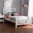Bowery Hill Transitional Wood Twin Slat Platform Bed in White