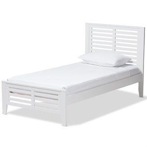 bowery hill twin slat platform bed in white