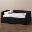 Bowery Hill Tufted Queen Daybed in Dark Grey