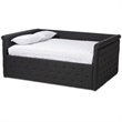 Bowery Hill Tufted Queen Daybed in Dark Grey