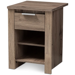 bowery hill 1 drawer nightstand in oak brown