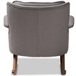 Bowery Hill Tufted Rocker in Gray and Walnut