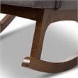 Bowery Hill Tufted Rocker in Gray and Walnut