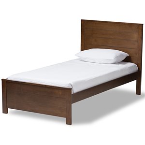 bowery hill twin platform bed in walnut brown