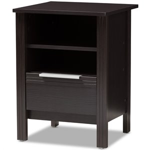 bowery hill 1 drawer nightstand in wenge brown