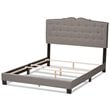 Bowery Hill Fabric Tufted Full Bed in Light Grey