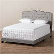 Bowery Hill Fabric Tufted Full Bed in Light Grey
