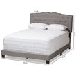 Bowery Hill Fabric Tufted Full Bed in Light Grey