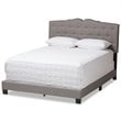 Bowery Hill Fabric Tufted Full Bed in Light Grey