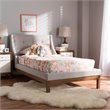 Bowery Hill Upholstered Twin Platform Bed in Greyish Beige