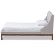 Bowery Hill Upholstered Twin Platform Bed in Greyish Beige