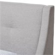 Bowery Hill Upholstered Twin Platform Bed in Greyish Beige