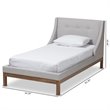 Bowery Hill Upholstered Twin Platform Bed in Greyish Beige