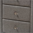 Bowery Hill 3 Drawer Fabric Upholstered Nightstand in Grey